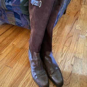 Joan & David (Circa) brown suede and leather riding boots
